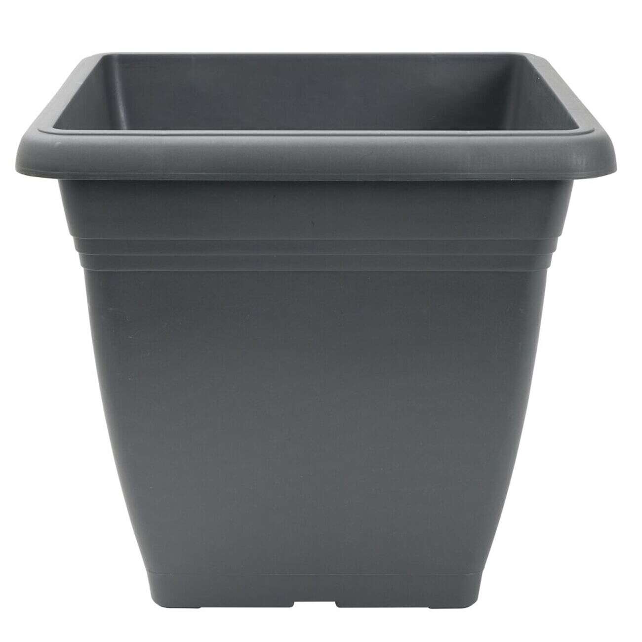 Pot de fleur carré 32L plastique gris anthracite 40x40xH36cm