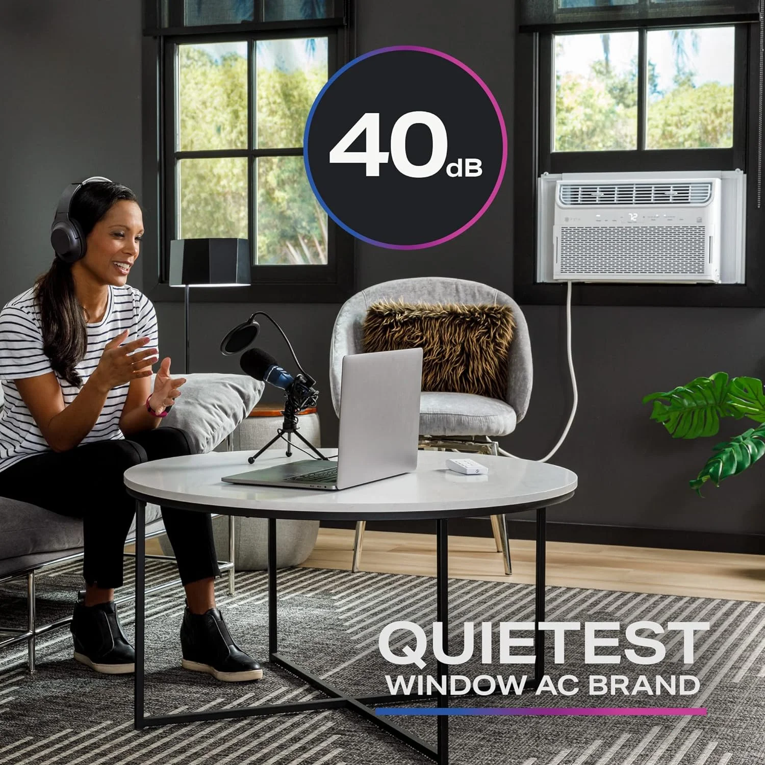 GE 12, 000 BTU 110V Smart Window - Mounted Air Conditioner with Wi - Fi