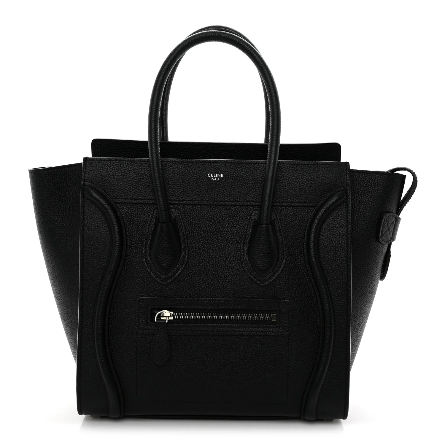 Drummed Calfskin Micro Luggage Black
