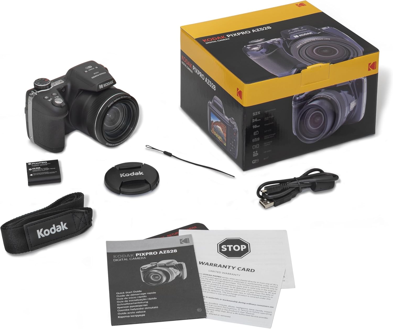 Kodak PIXPRO Astro Zoom AZ528-BK 16 MP Digital Camera with 52x Optical Zoom 24mm Wide Angle Lens 6 fps Burst Shooting 1080P Full HD Video Wi-Fi Connectivity and a 3