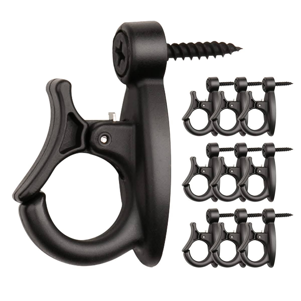 GEZIDEA Light Hanger Hooks, Screw-In Hooks for Hanging String Lights and Wire,Plants,Wind Chimes,Black,20 Pack