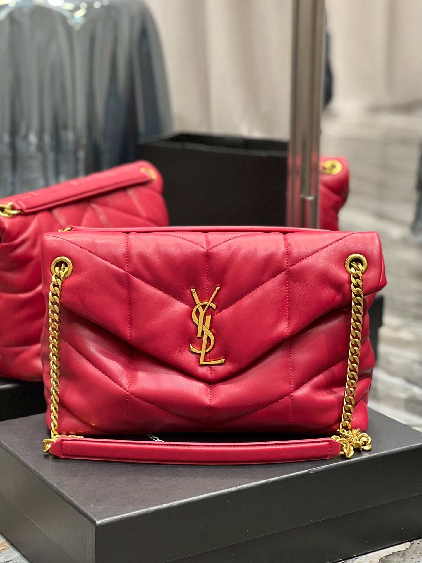Y PUFFER MEDIUM BAG IN QUILTED LAMBSKIN