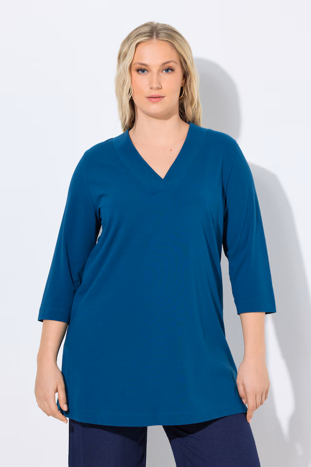 Stretch A-Line 3/4 Sleeve Knit Top