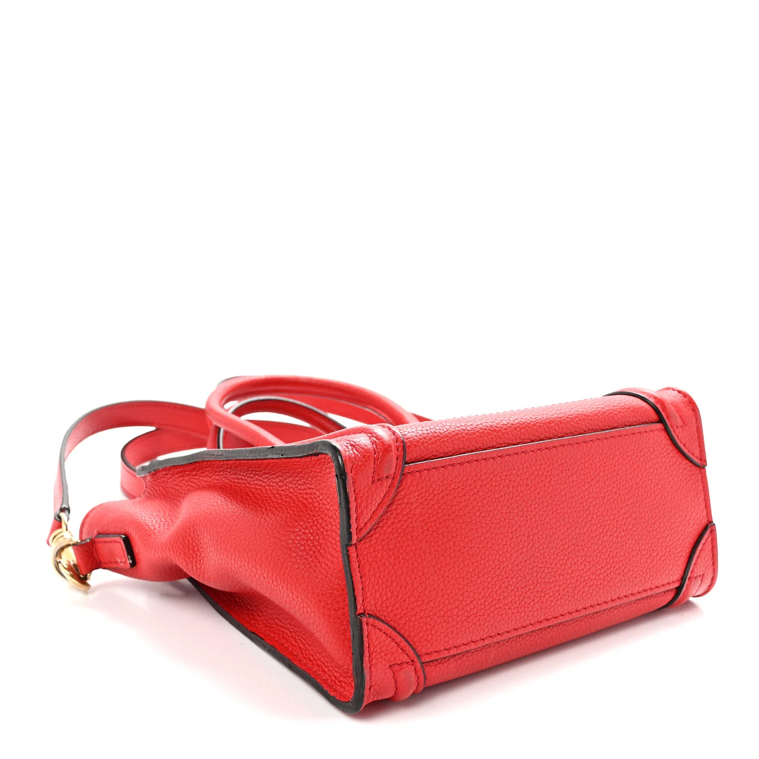 Drummed Calfskin Nano Luggage Vermillion