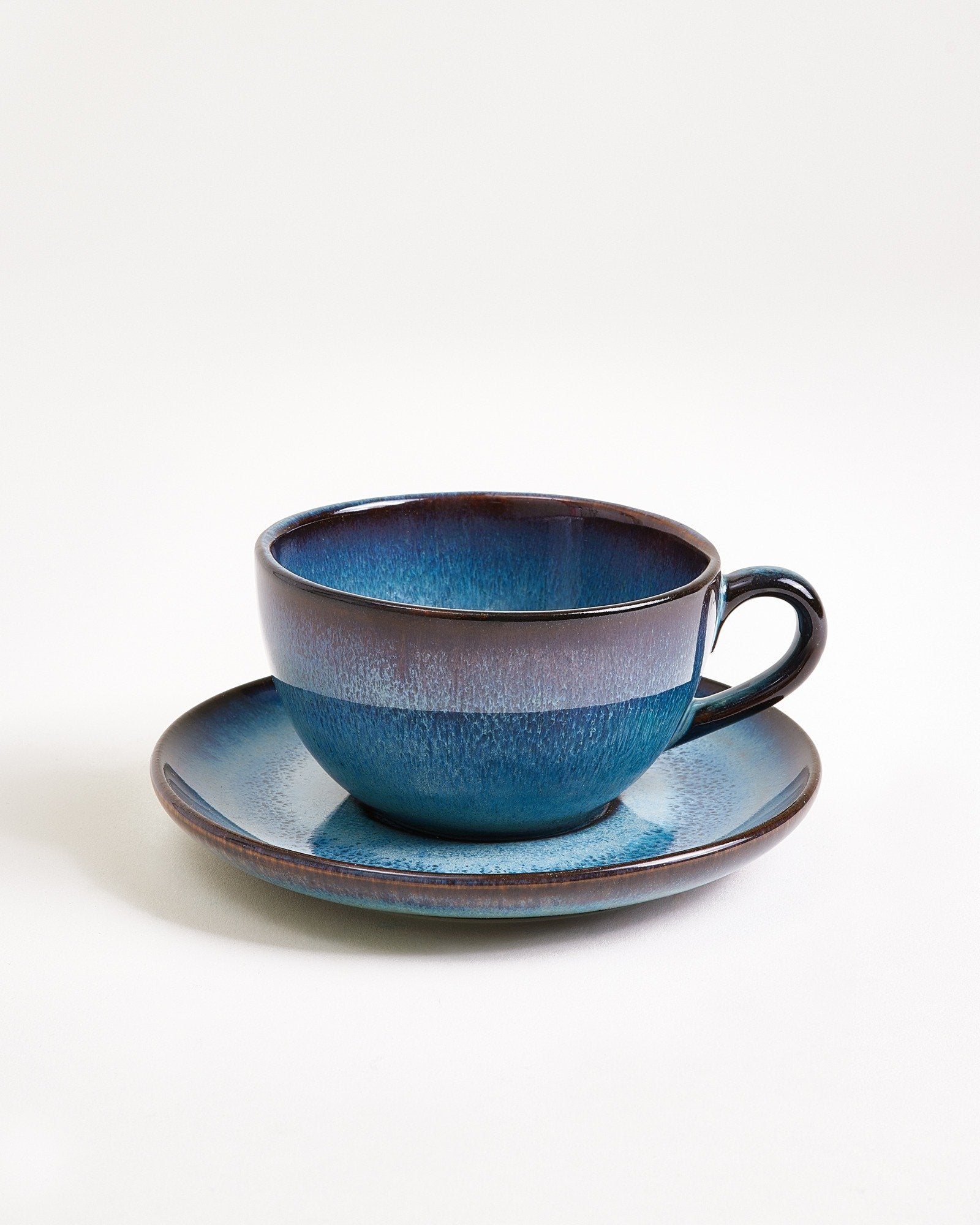 MADEIRA - SMALL CAPPUCCINO CUP & SAUCER CLASSIC GREEN-BLUE SET OF 6