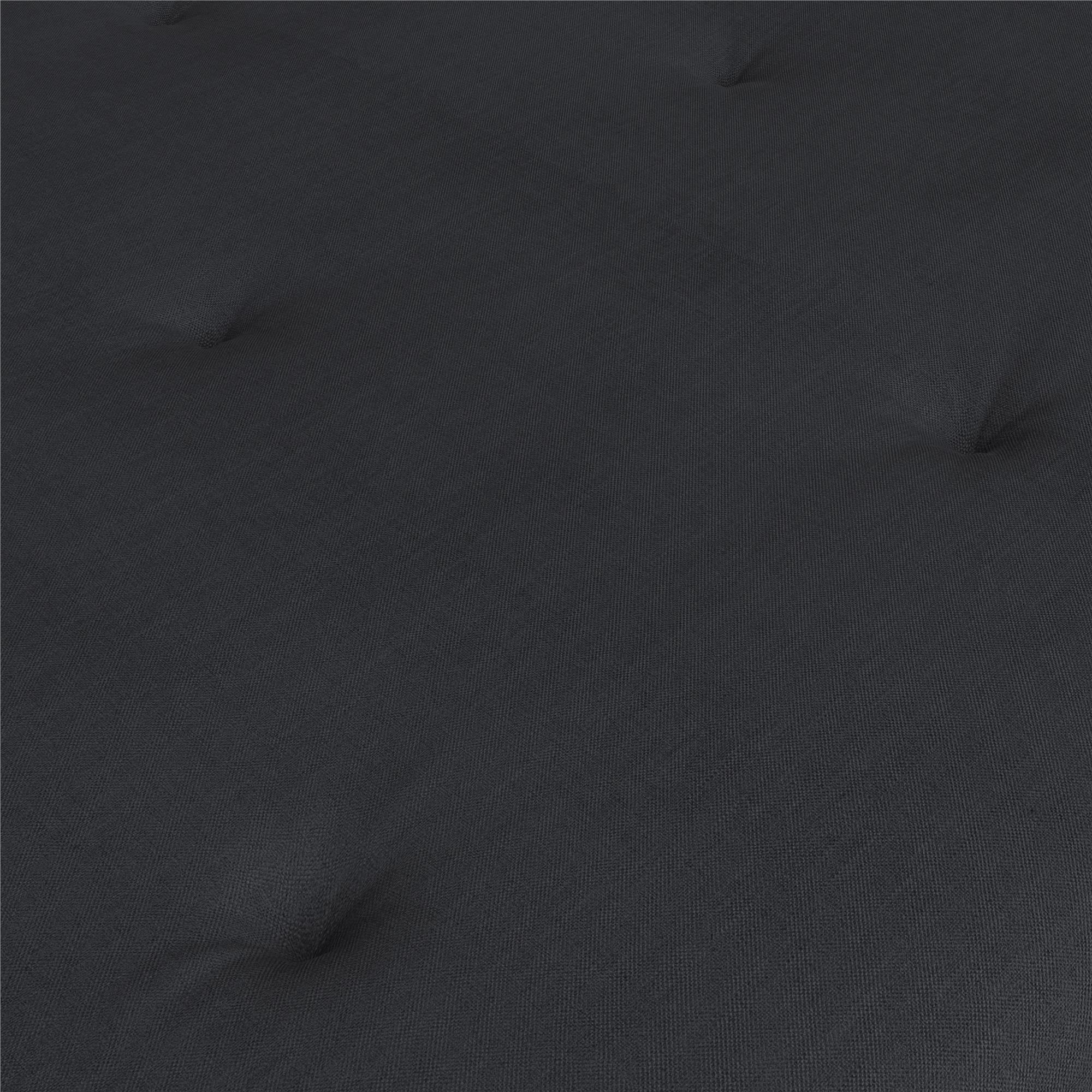 6?€� Thermobonded High Density Polyester Fill Futon Mattress. Full. Black Linen