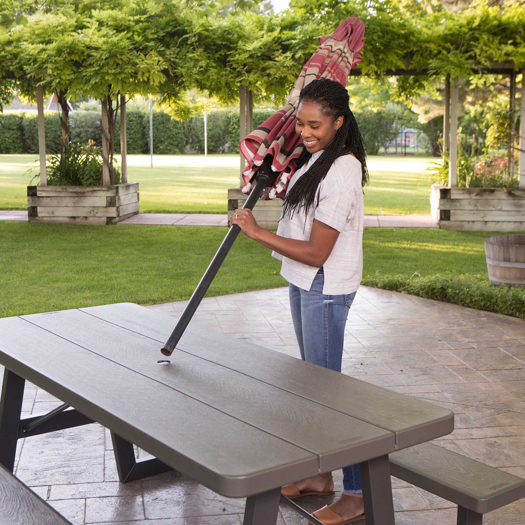 Lifetime 6 Foot W Frame Folding Picnic Table, 60233 Image 9