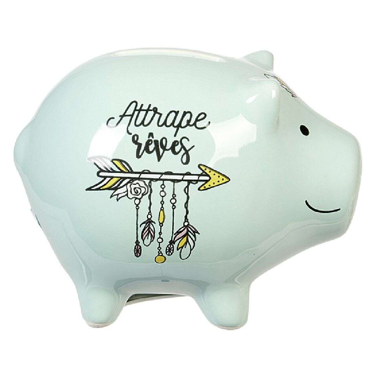Tirelire cochon bleu attrape rêves