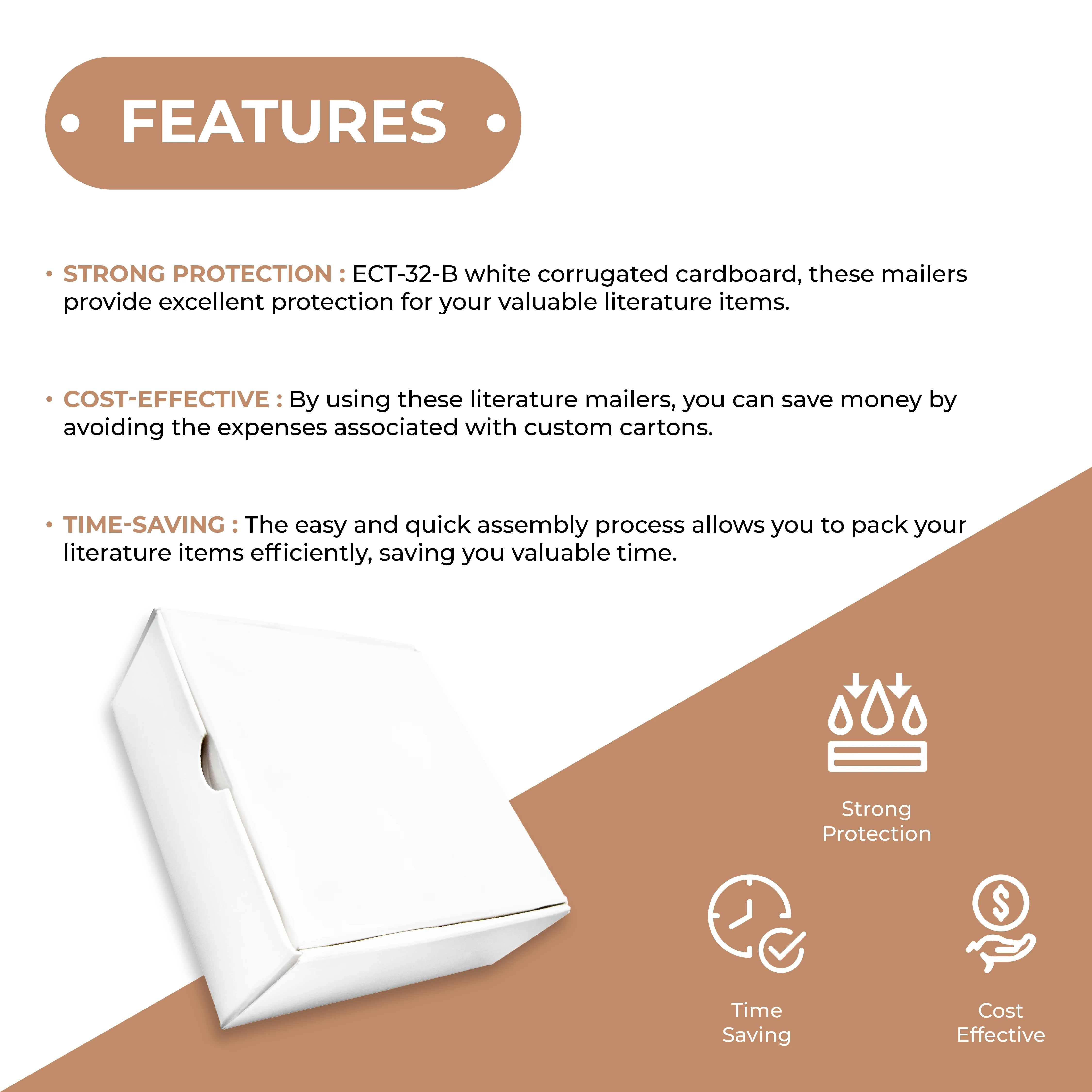 SSBM 14" x 14" x 2" ECT-32B Deluxe White Literature Shipping Mailers 50/Case