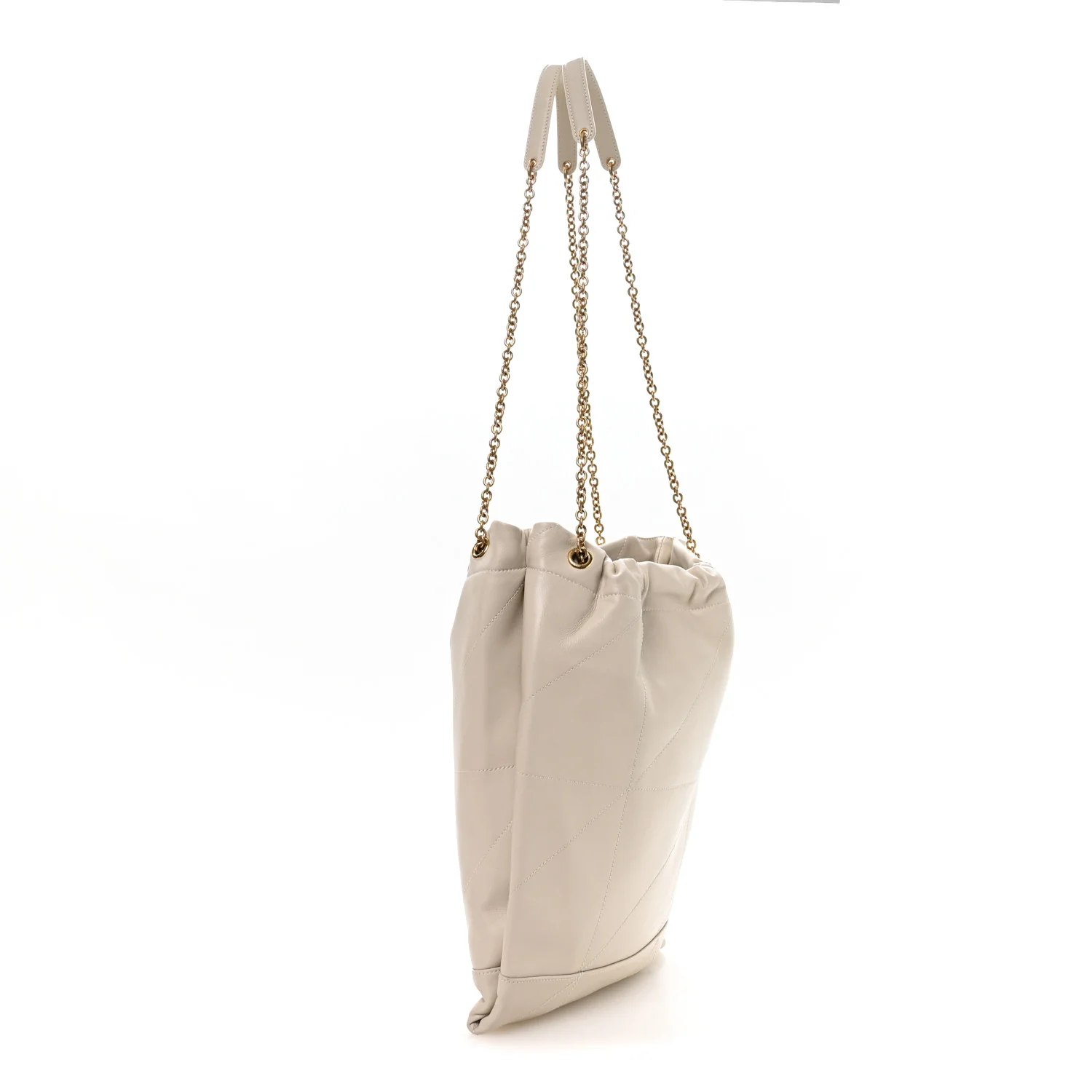 Lambskin Matelasse Monogram Medium Jamie 4.3 Pochon Blanc Vintage