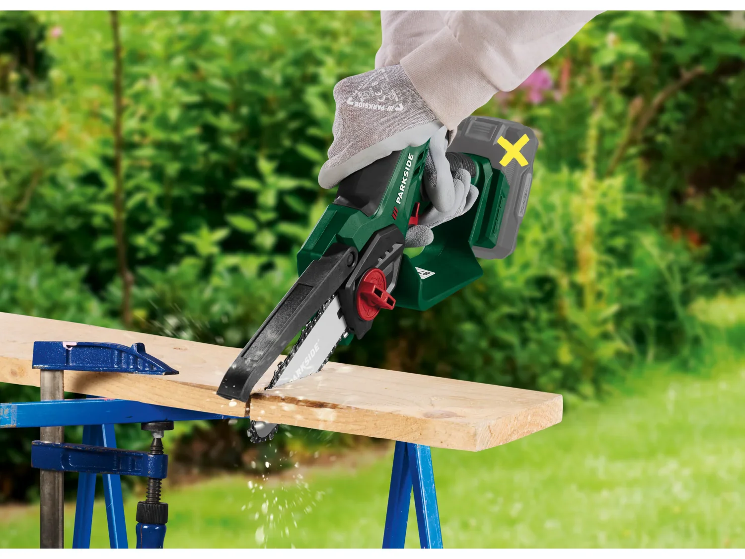 PARKSIDE Mini-trononneuse  bois sans fil PAGHS C3, 20 V