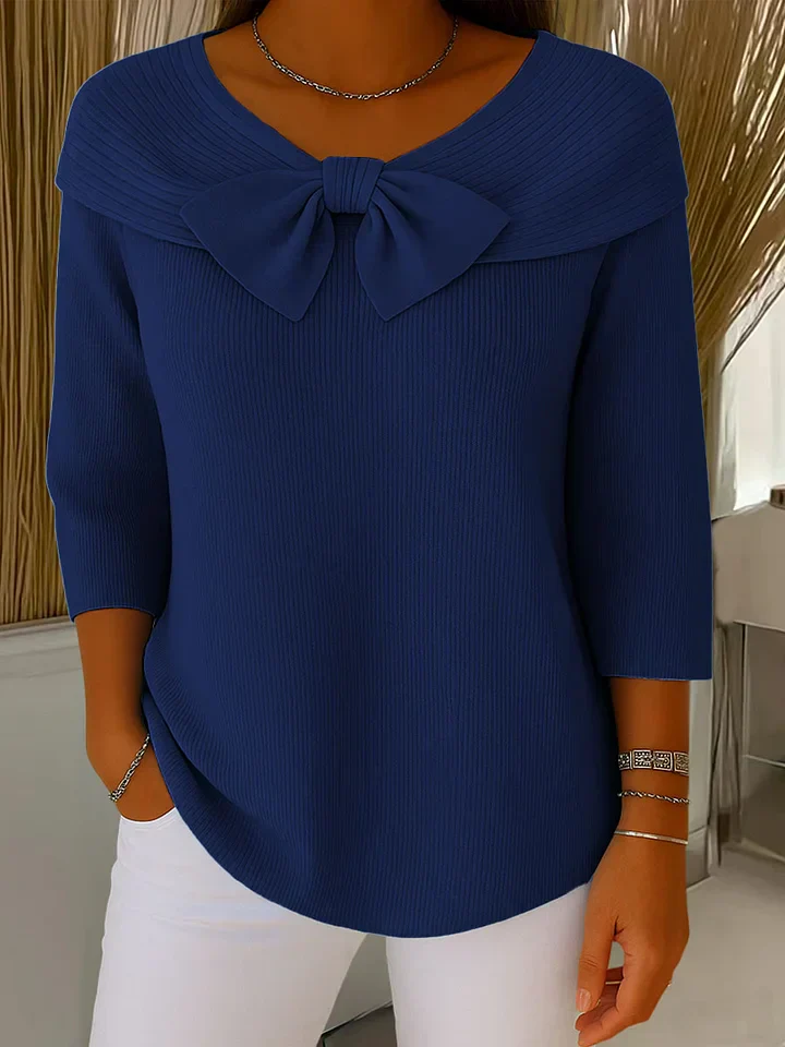 Ilona | Pull en laine pour femme avec nœud