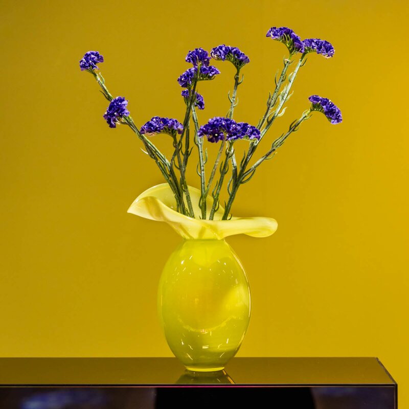 Iris vase 30 cm gul