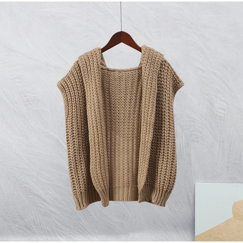 Gilet Femme Sans Manches en Maille Ample