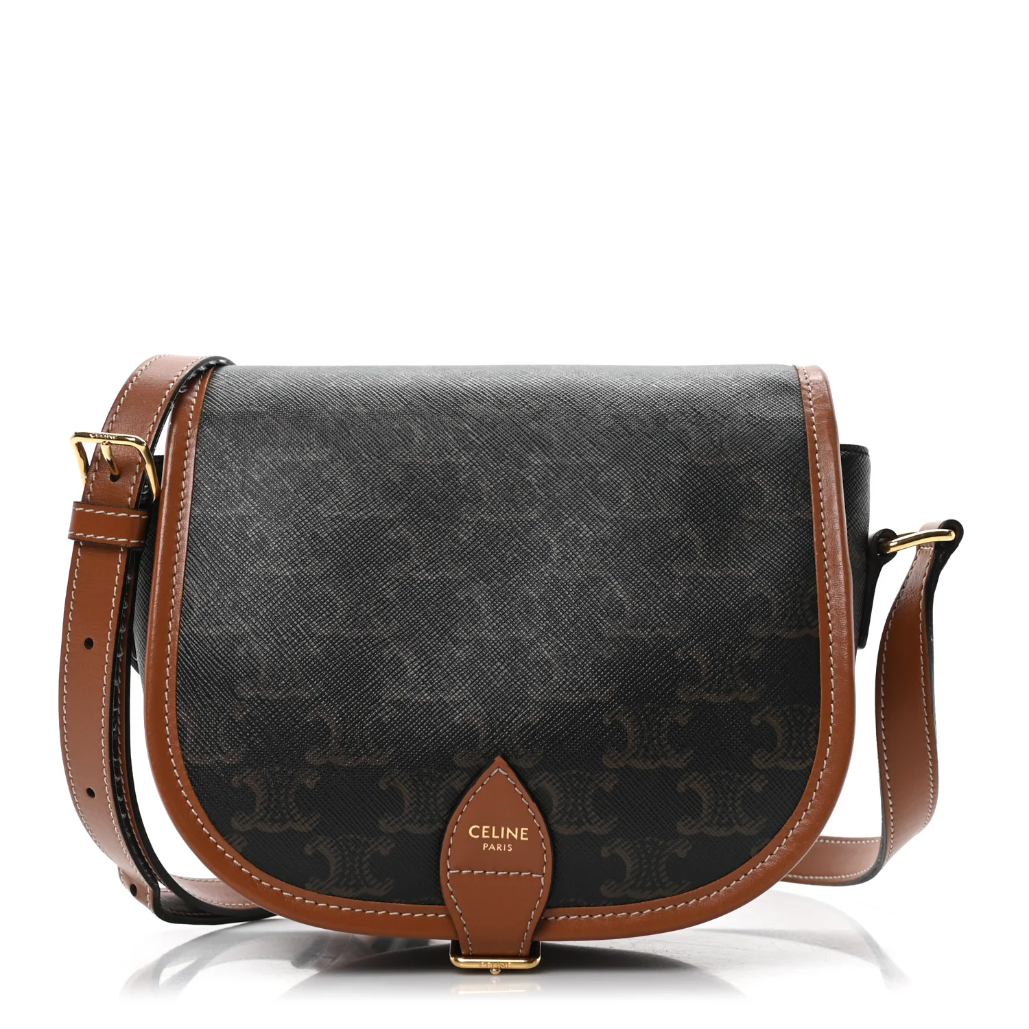 Triomphe Canvas Medium Folco Bag Tan