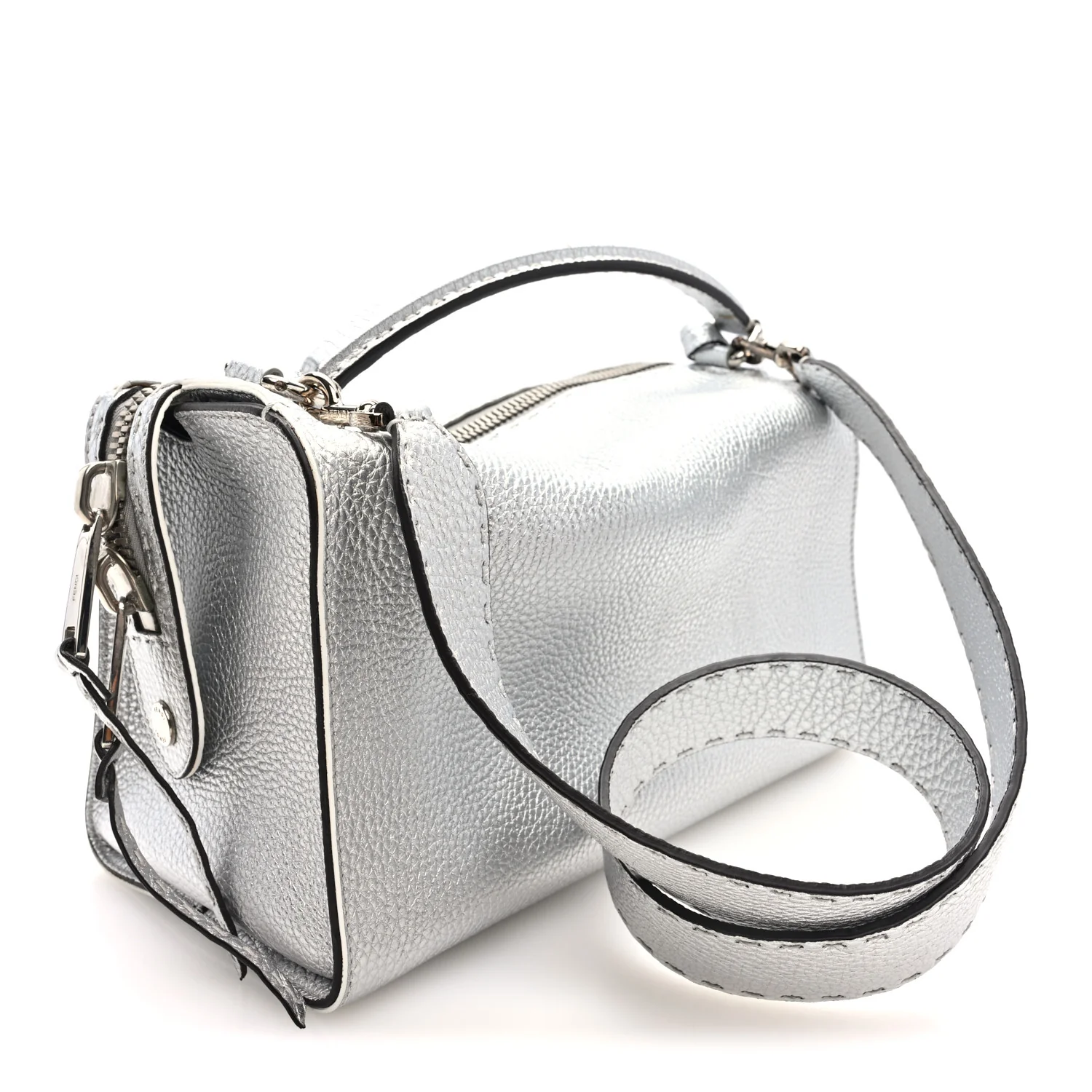 Cuoio Romano Lux Selleria Lei Boston Tote Argento