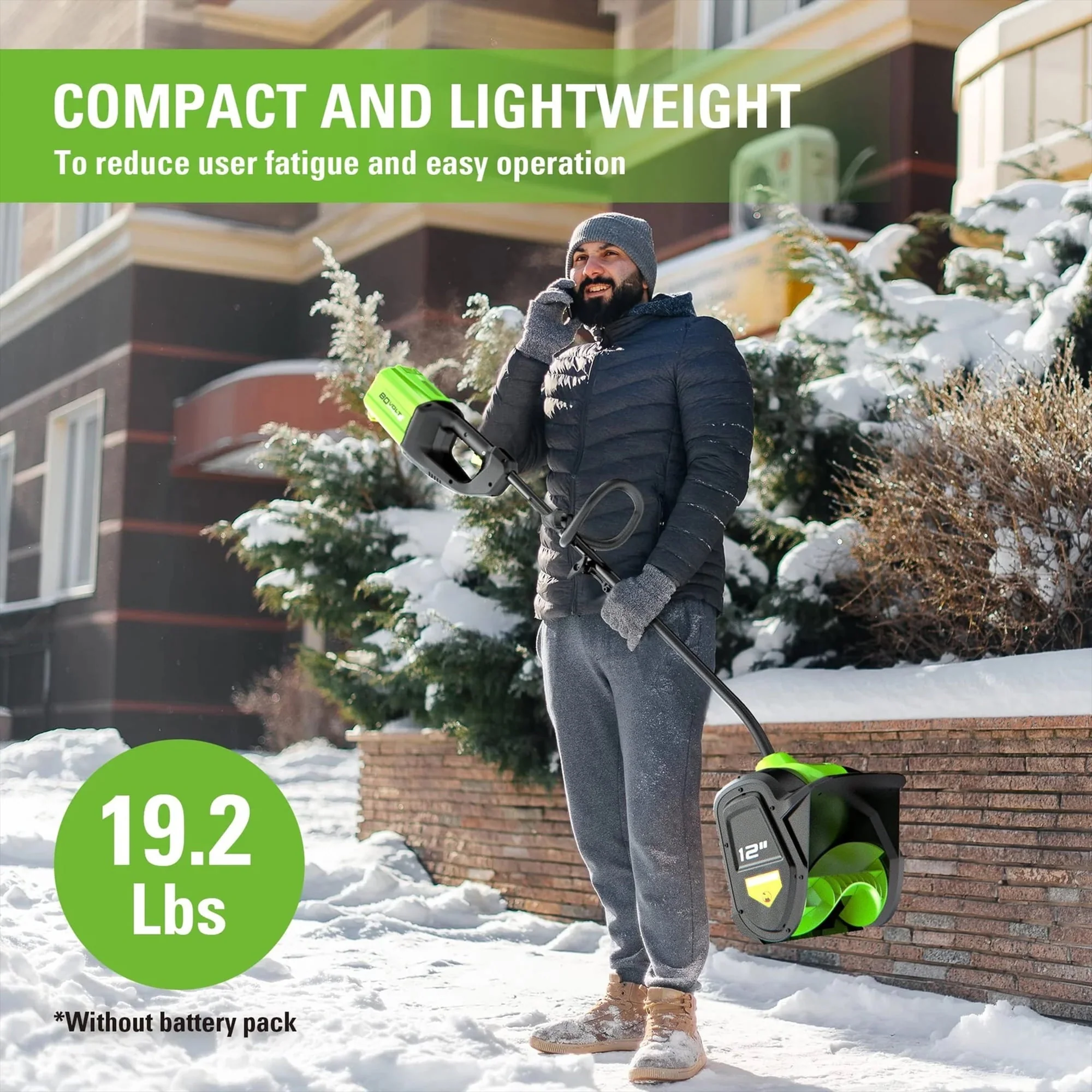 PRO 12 in. 80V Cordless Snow Shovel, Battery Not Included, 2601202 - Image 5