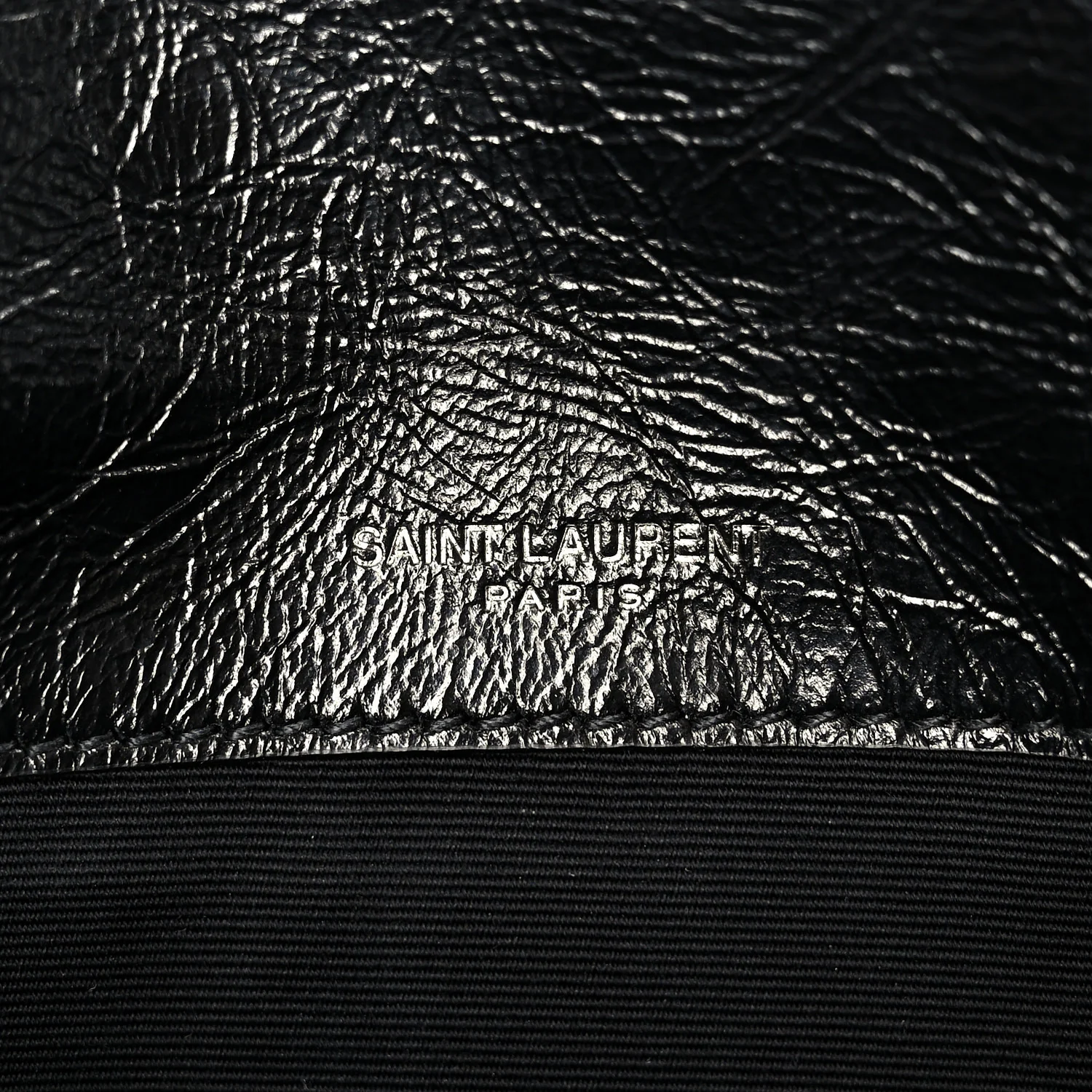 Crinkled Calfskin Matelasse Monogram Baby Niki Chain Satchel Black