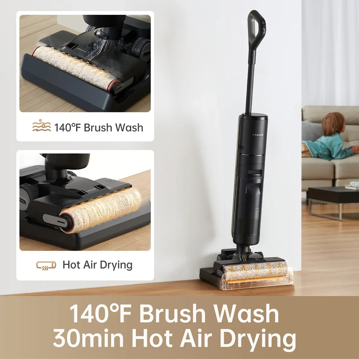Dreame Cordless Wet/Dry Vacuum Cleaner, Dual-Edge Brushes, 600ml water tank, Self-Propulsion, K20