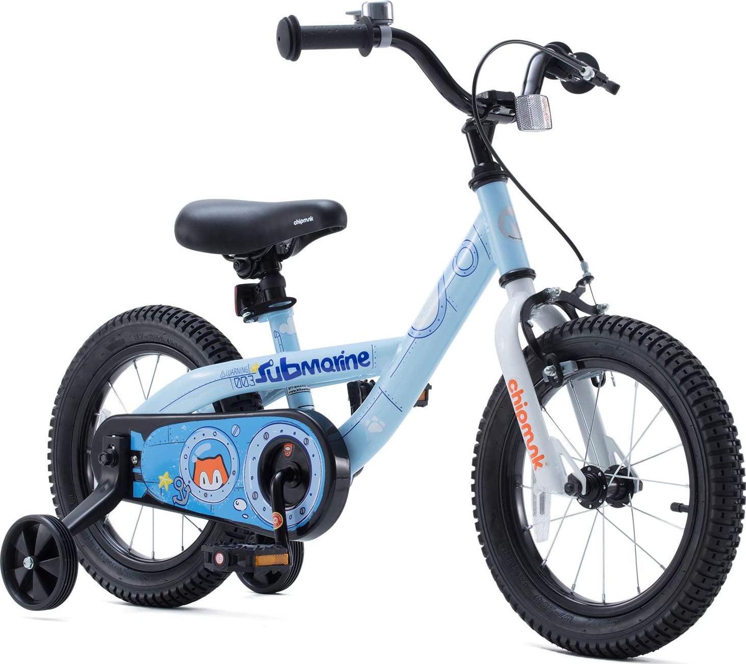 Chipmunk Boys. Girls and Kid-s Submarine Steel 14 In. Bike Training Wheels. Blue