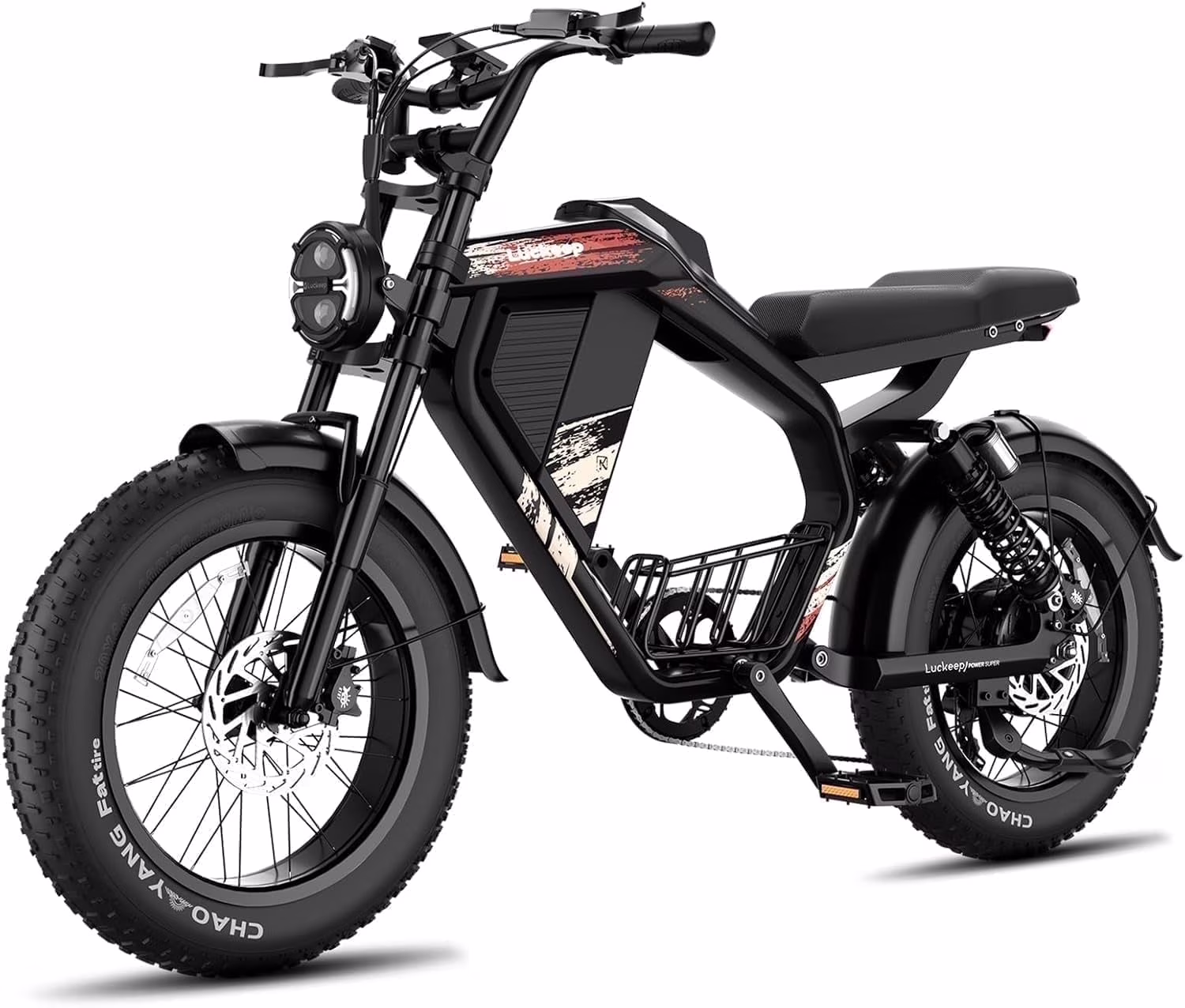 M5 Electric Bike for Adults/Teen, 1500W Peak Motor, Max 32MPH,48V 15AH Battery, Max 60 Miles Electric Motorcycle for Mountains,20" Fat Tire Electric Dirt Bike,Sand,Road,Full Suspension(Gray/M5- 1500W-15AH) - Image 8