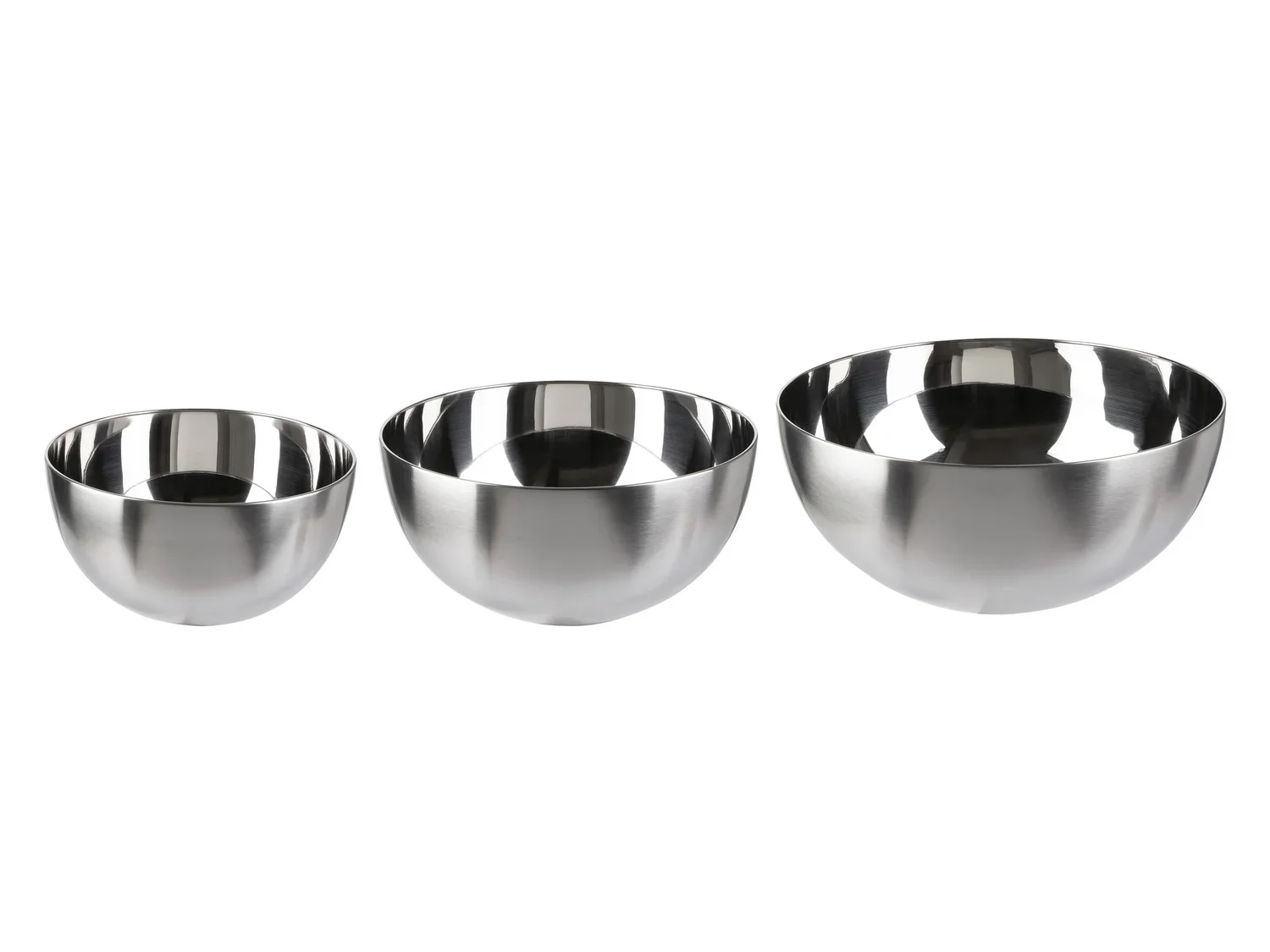 ERNESTO Set de 3 culs-de-poule en acier inoxydable