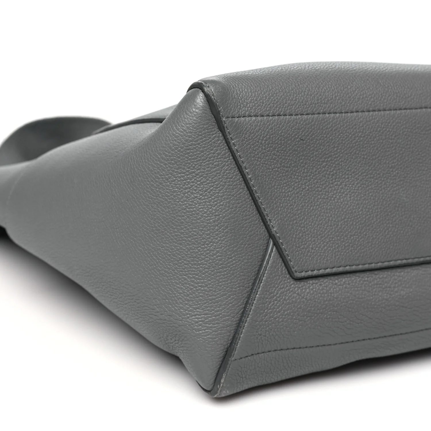Soft Grained Calfskin Sangle Bucket Bag Grey