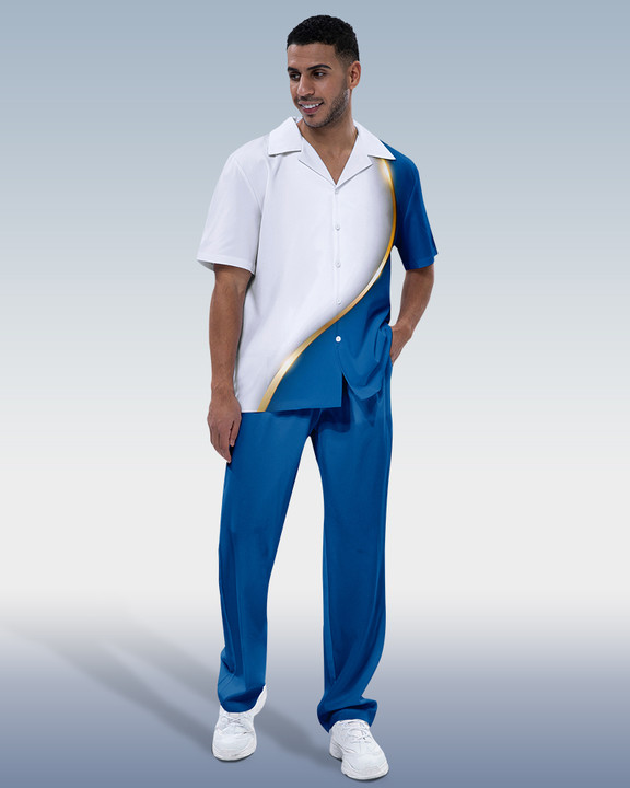 Costume de marche à manches courtes imprimé couleur pour homme Suitmens 237