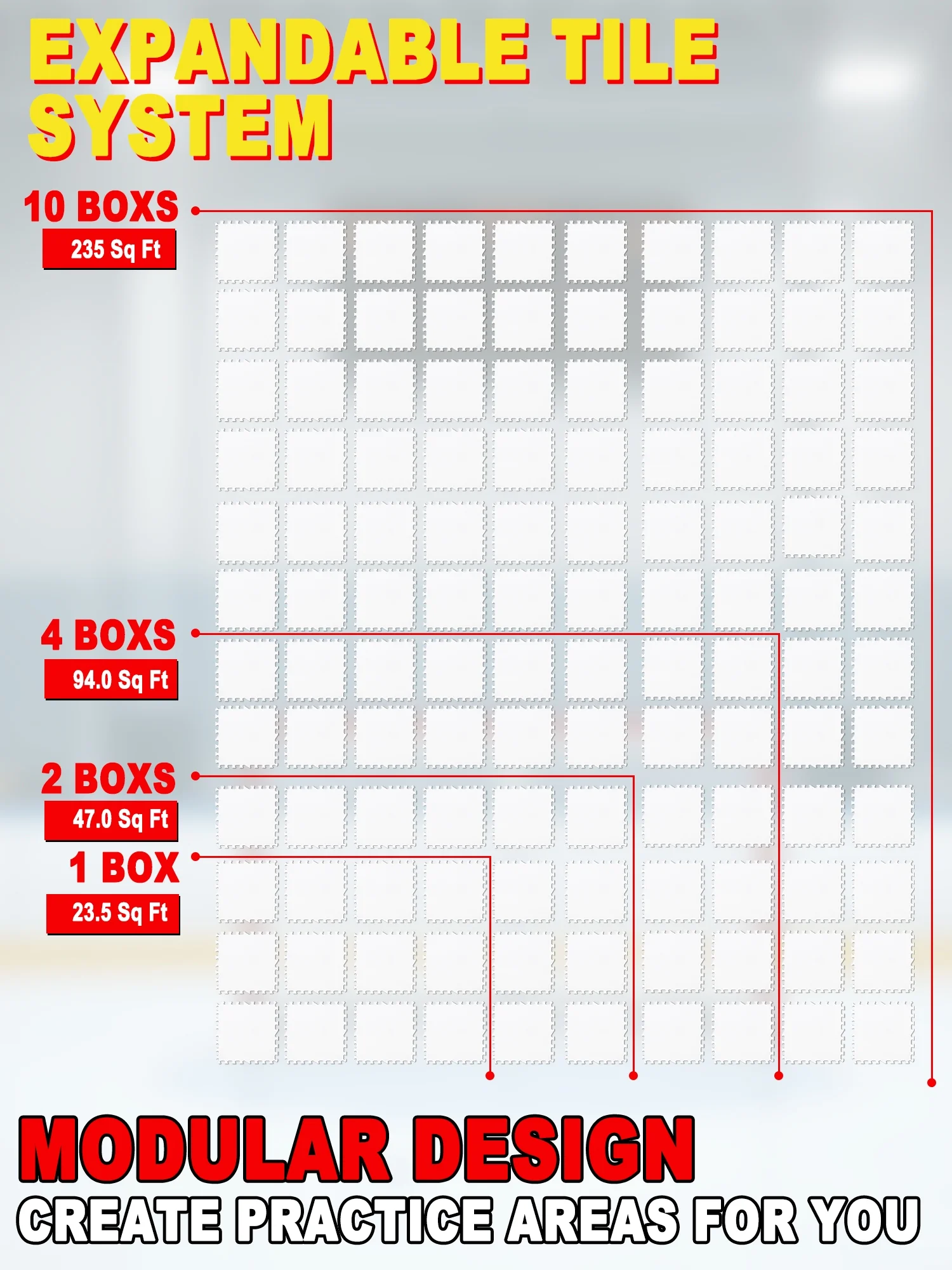 Hockey Synthetic Ice Tiles, 12 Pack 18" x 18" Hockey Flooring Tiles, Expandable Hockey Training Surface, Easy to Assemble - Image 6