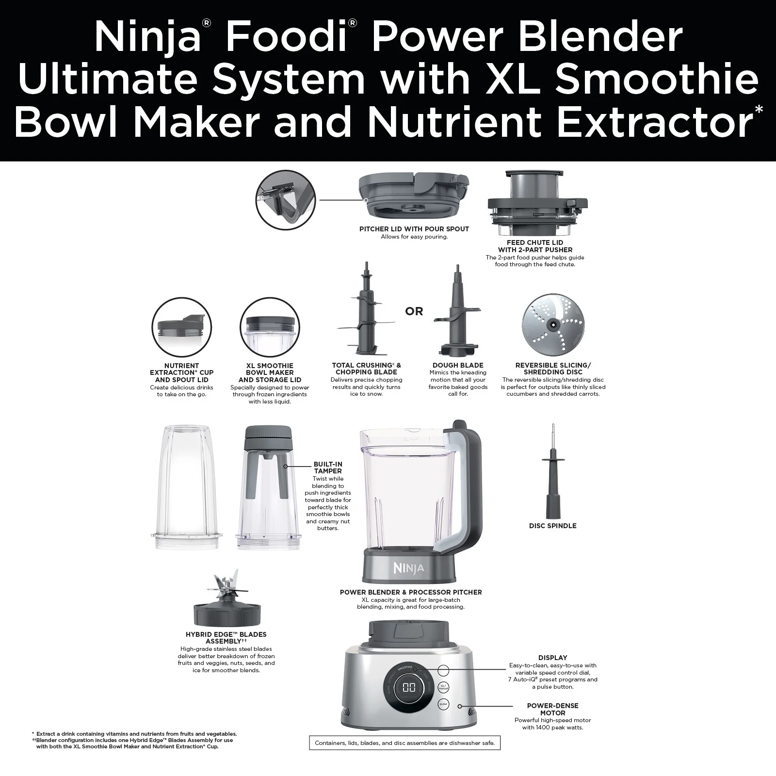 Foodi 72 oz Power Blender Ultimate System 1200 W, Silver, SS400 - Image 2