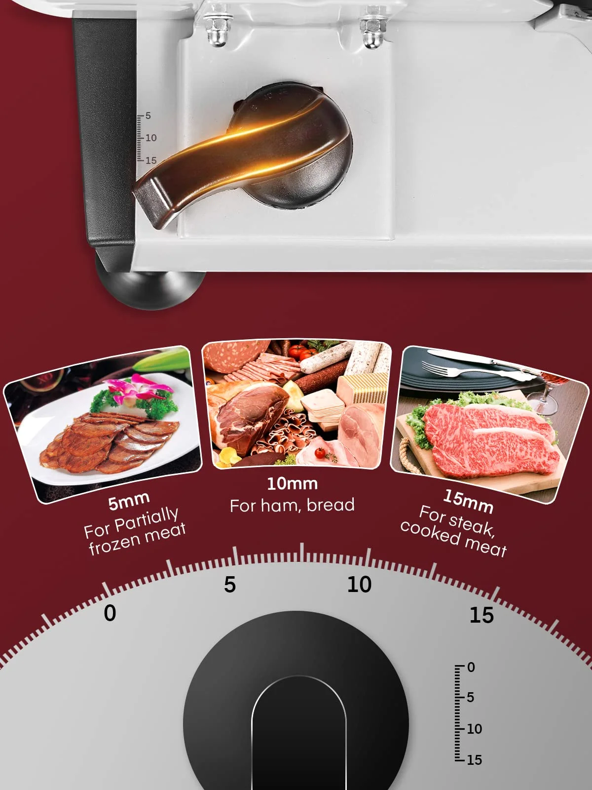 Meat Slicer Electric Deli Food Slicer with 7.5" Removable Stainless Steel Blade, Cuts Meat, Cheese, Bread, Silver - Image 2