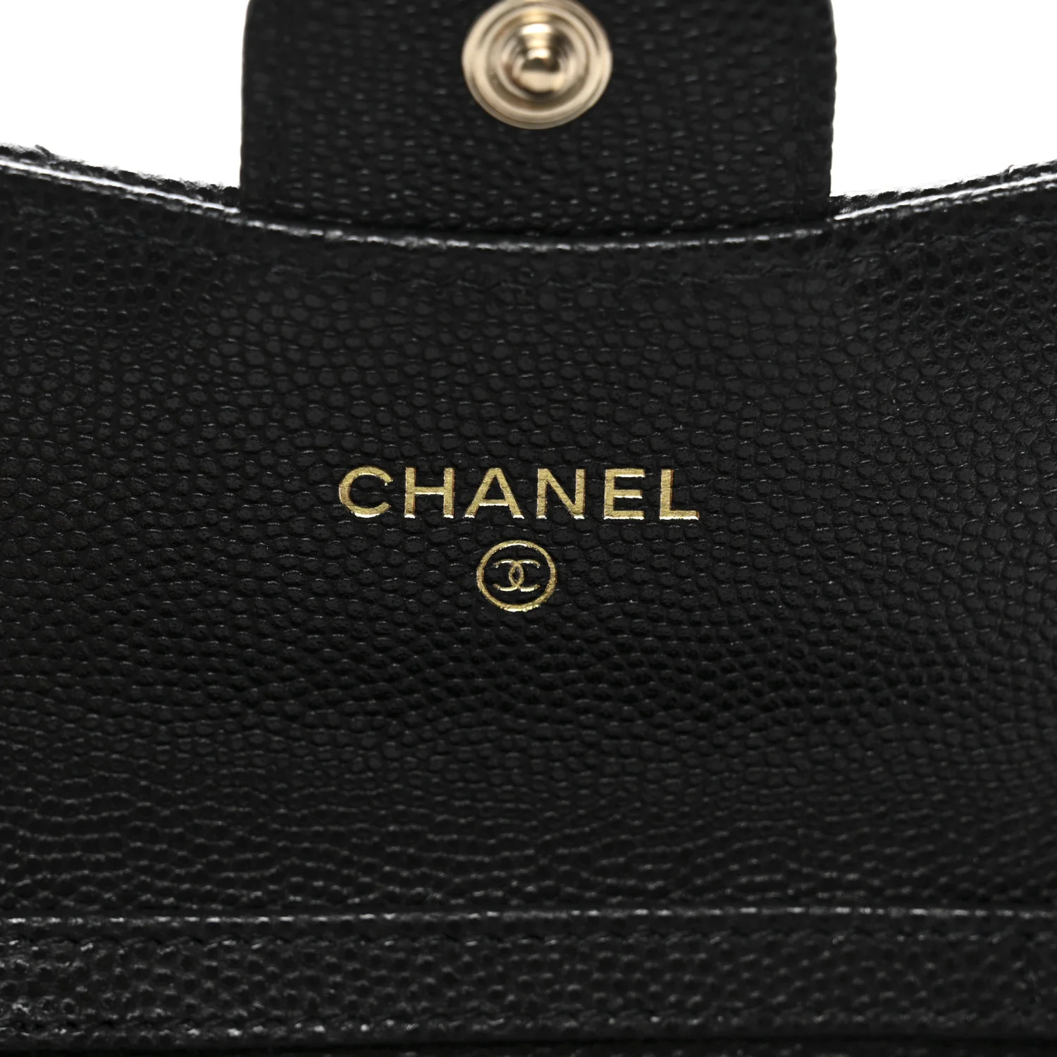 Caviar Quilted Flap Card Holder On Chain Black