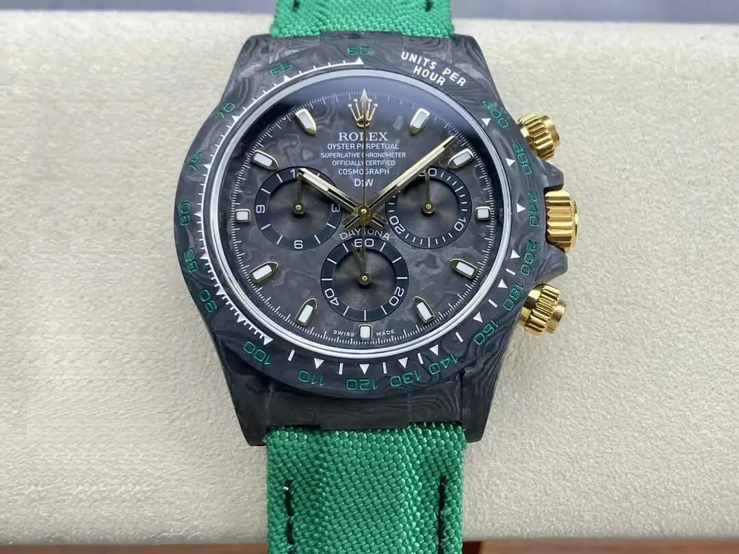 Rolex Daytona Cosmograph Noob Factory Diw Custom Version Dark Green Strap