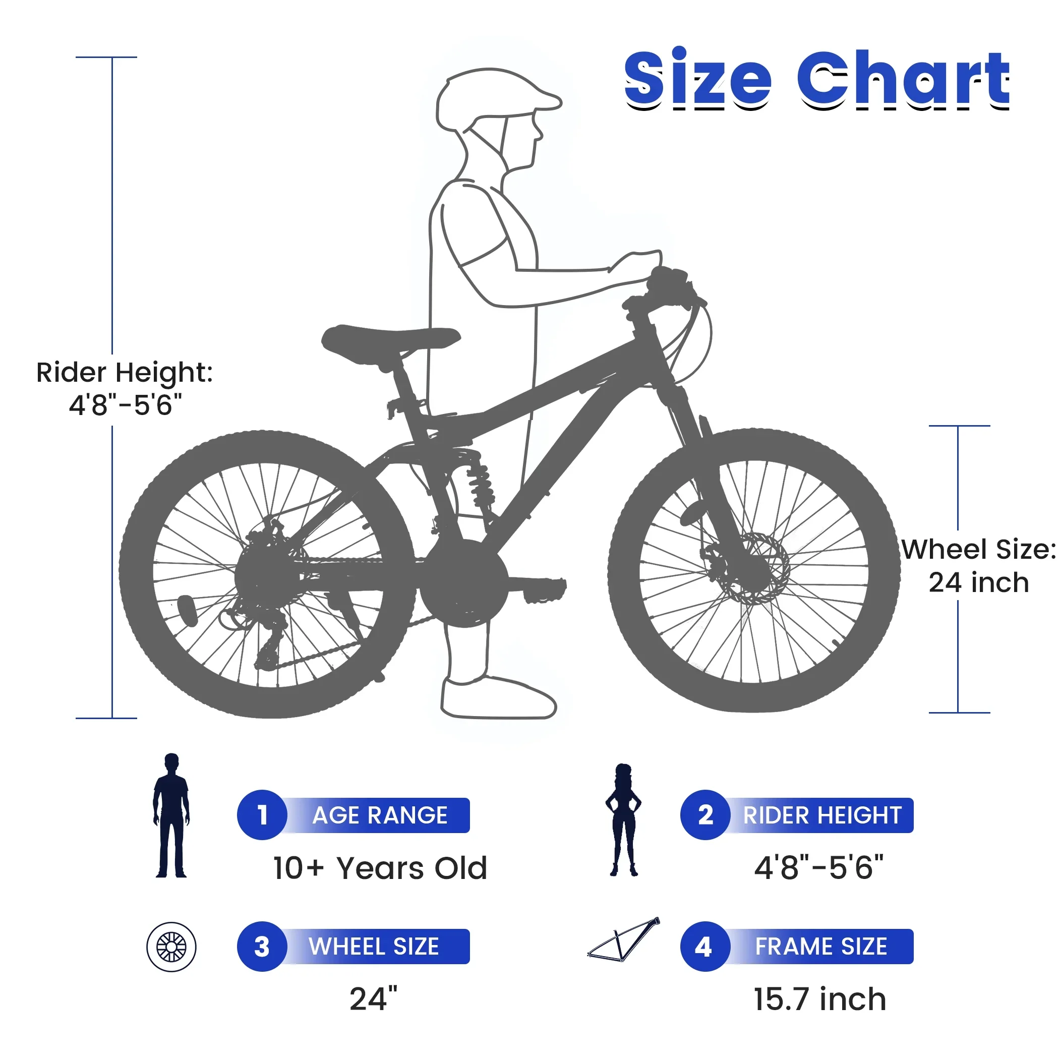 27.5 Inch Mountain Bike , Dual Full Suspension 21-Speed Disc Brakes Thumb Shifter,Carbon Steel Frame Mountain Bike, Mens Womens Trail Commuter City Bicycles