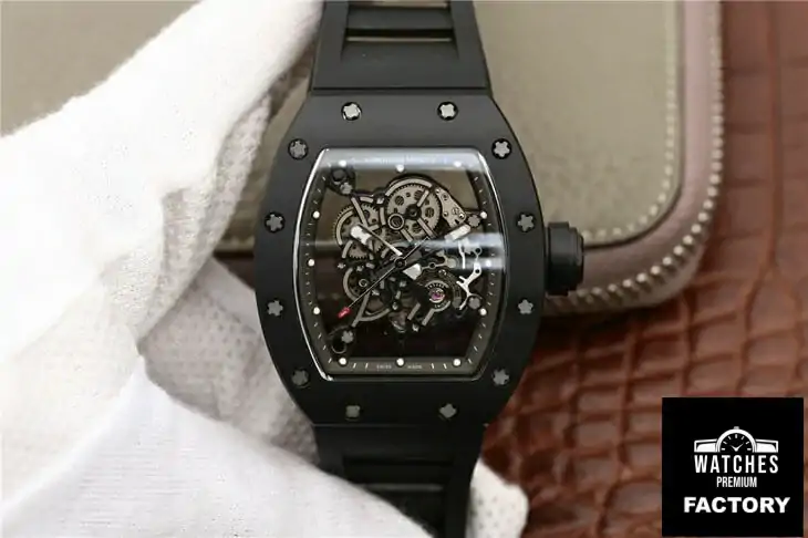 Richard Mille RM055 KV Factory Black Rubber Strap