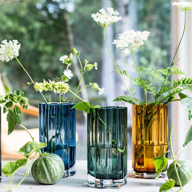 Hanami glassvase 9x18 cm midnattsblå