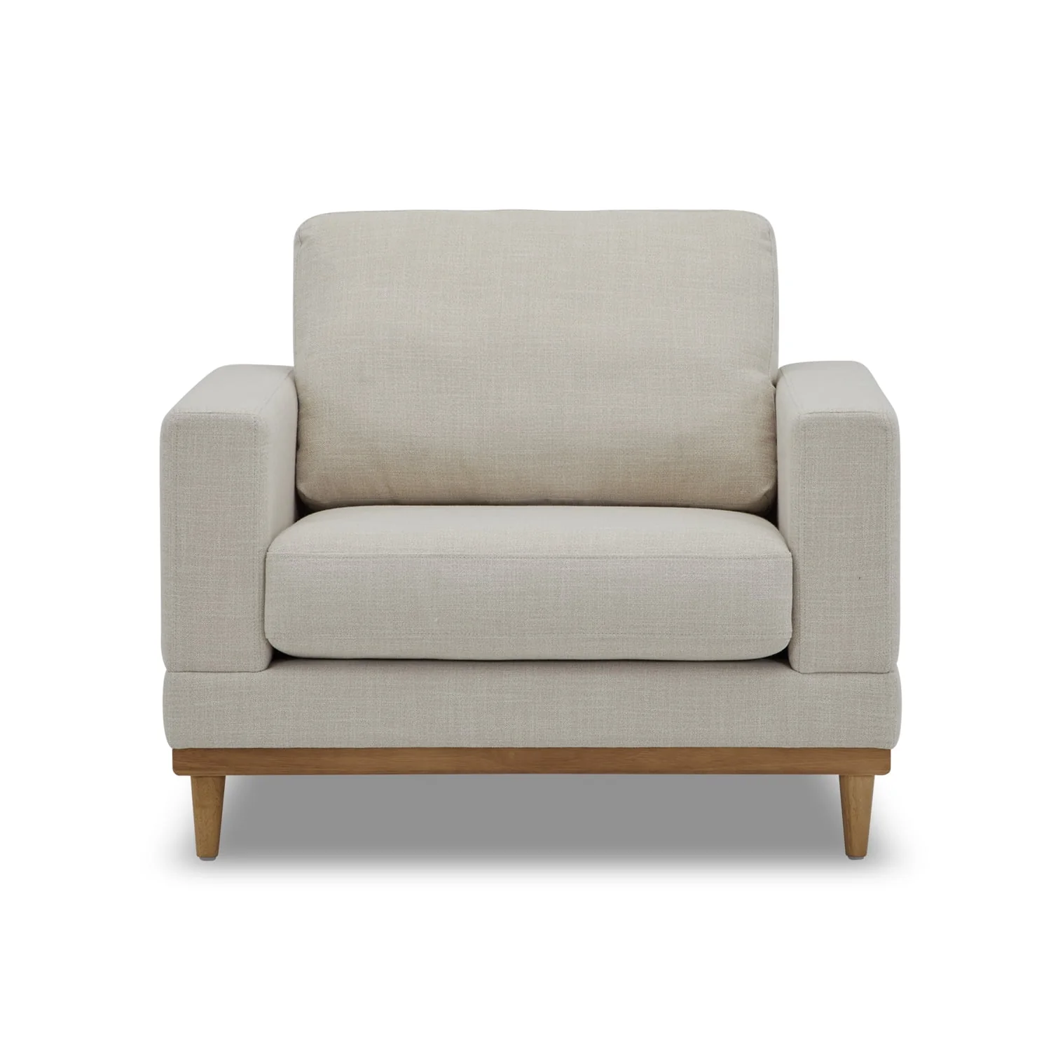 Better Homes & Gardens Springwood Wood Frame Accent Chair, Cream Linen