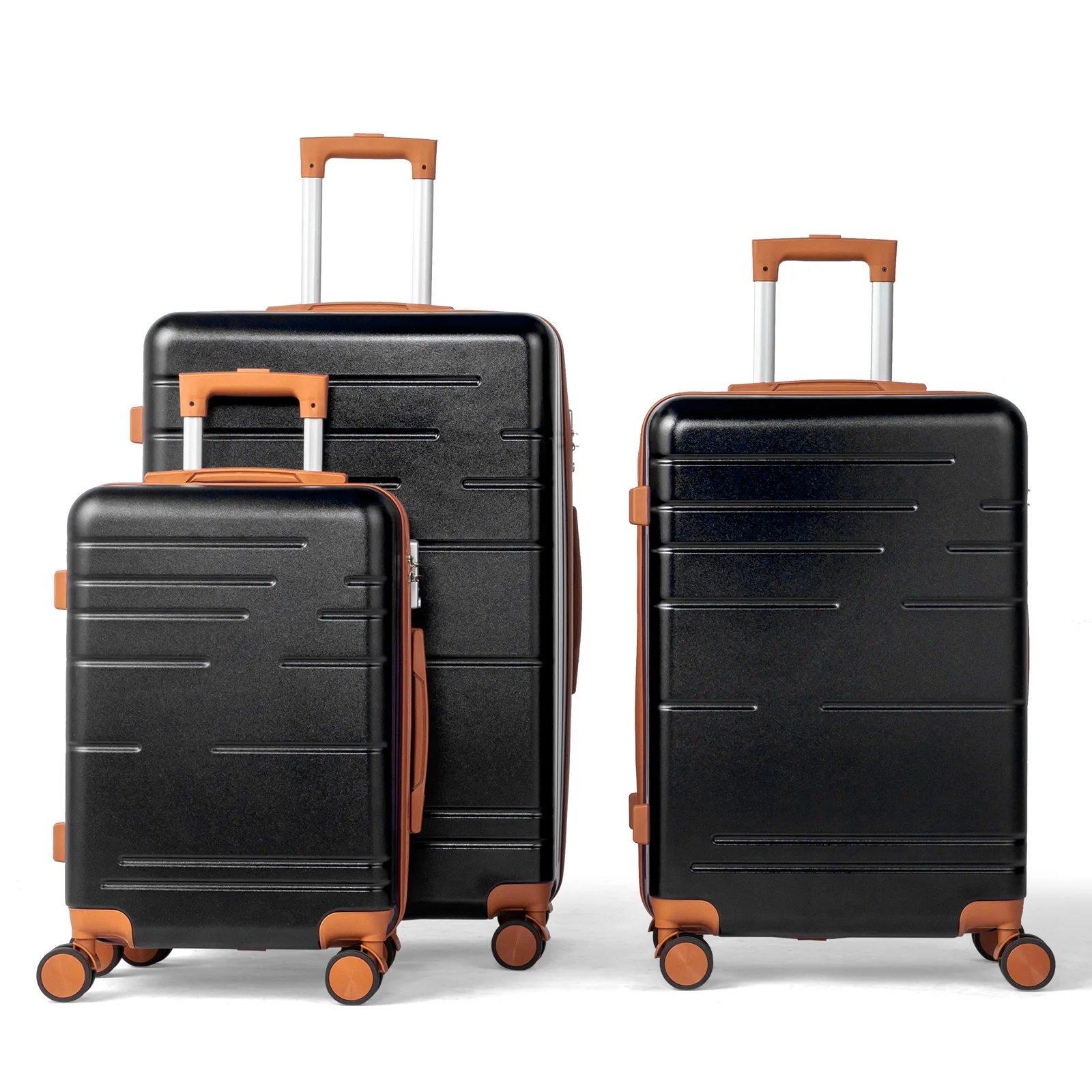 Zimtown Luggage 3 Piece Set Suitcase ABS Hardside Lightweight with TSA Lock Spinner Wheels, Beige