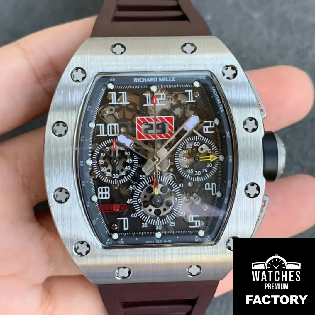 Richard Mille RM11 KV Factory Brown Rubber Strap