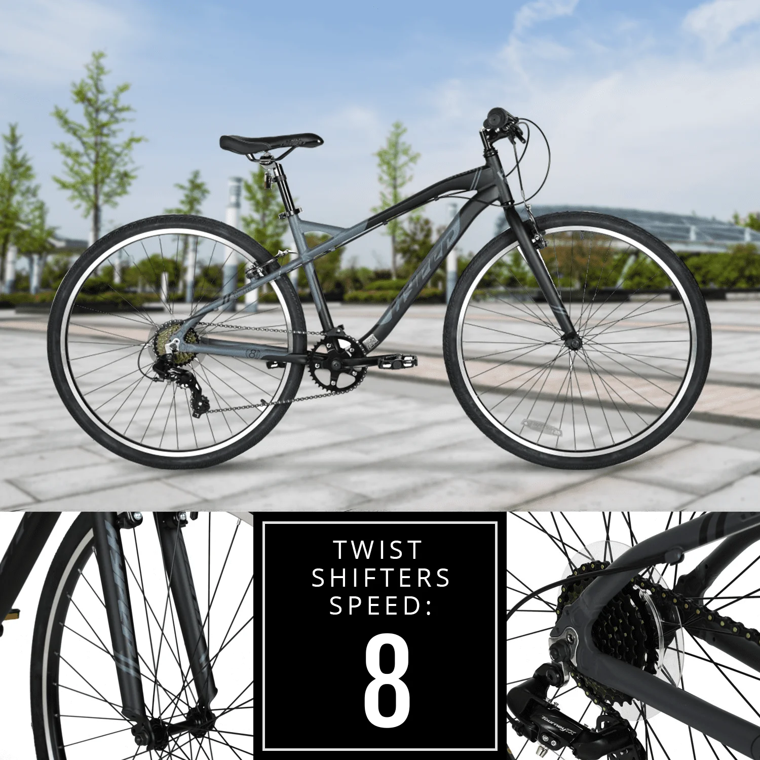Bicycle 700c Adult Urban Bike, Gray