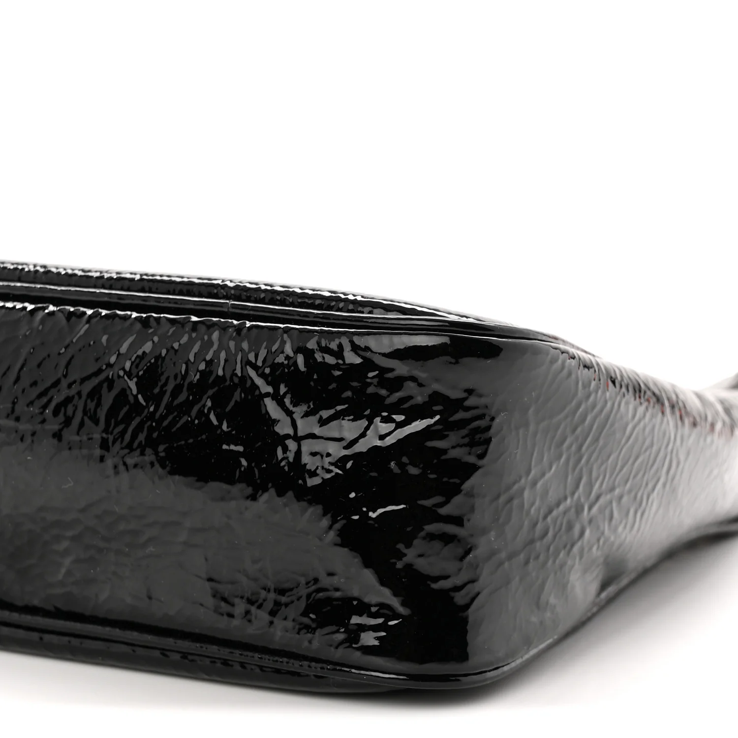 Patent Naplak Re-Edition 2005 Shoulder Bag With Charm Black