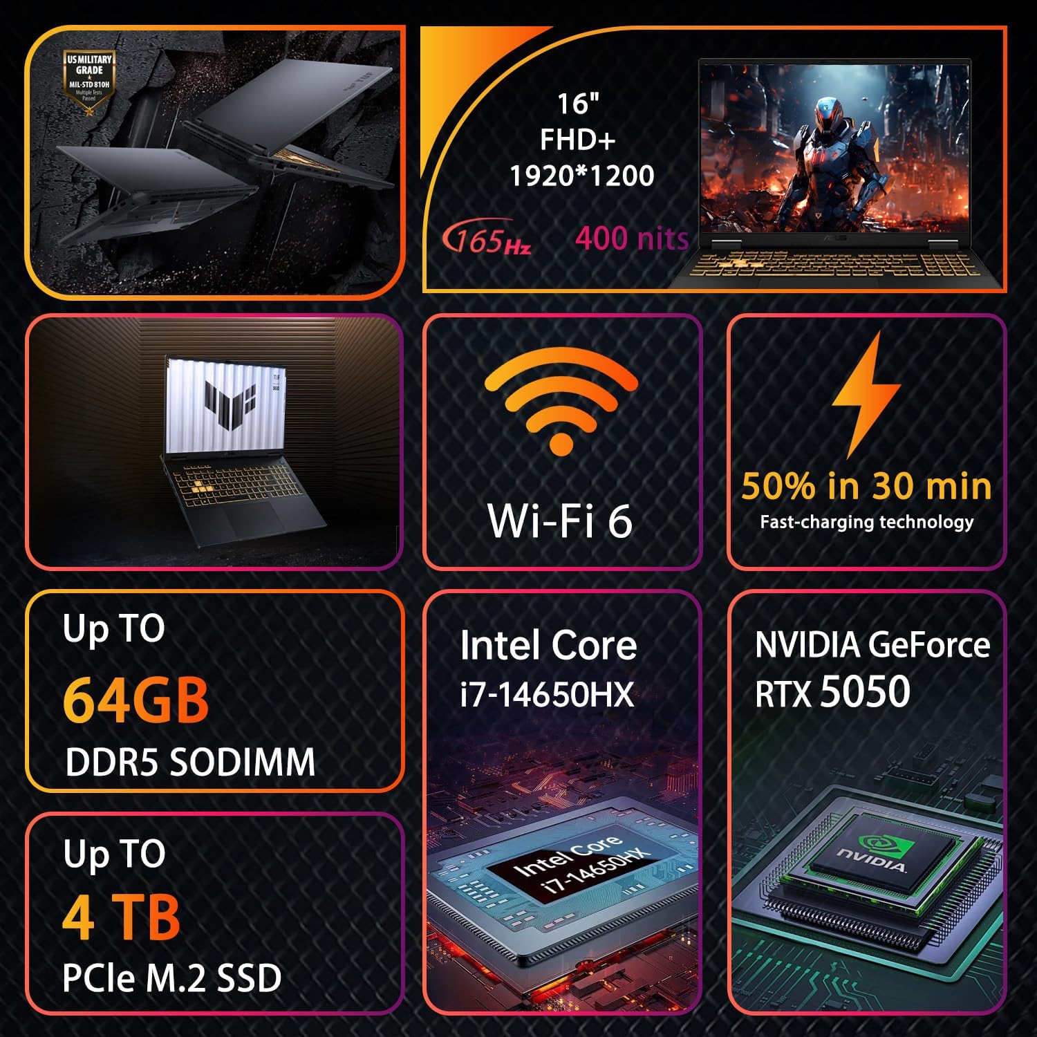 ASUS TUF F16 RTX 5050 VR-Ready Gaming Laptop  16