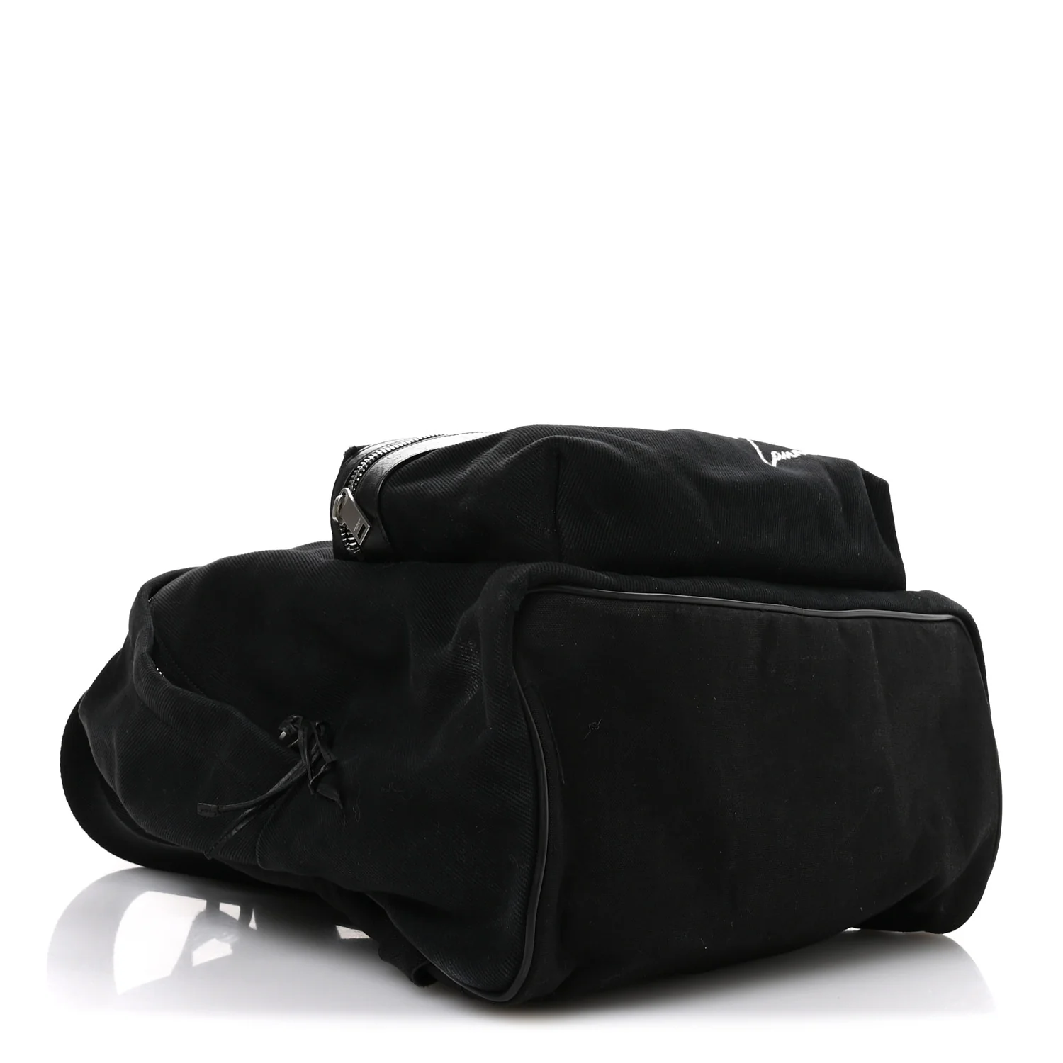 Canvas Signature Embroidered City Backpack Black
