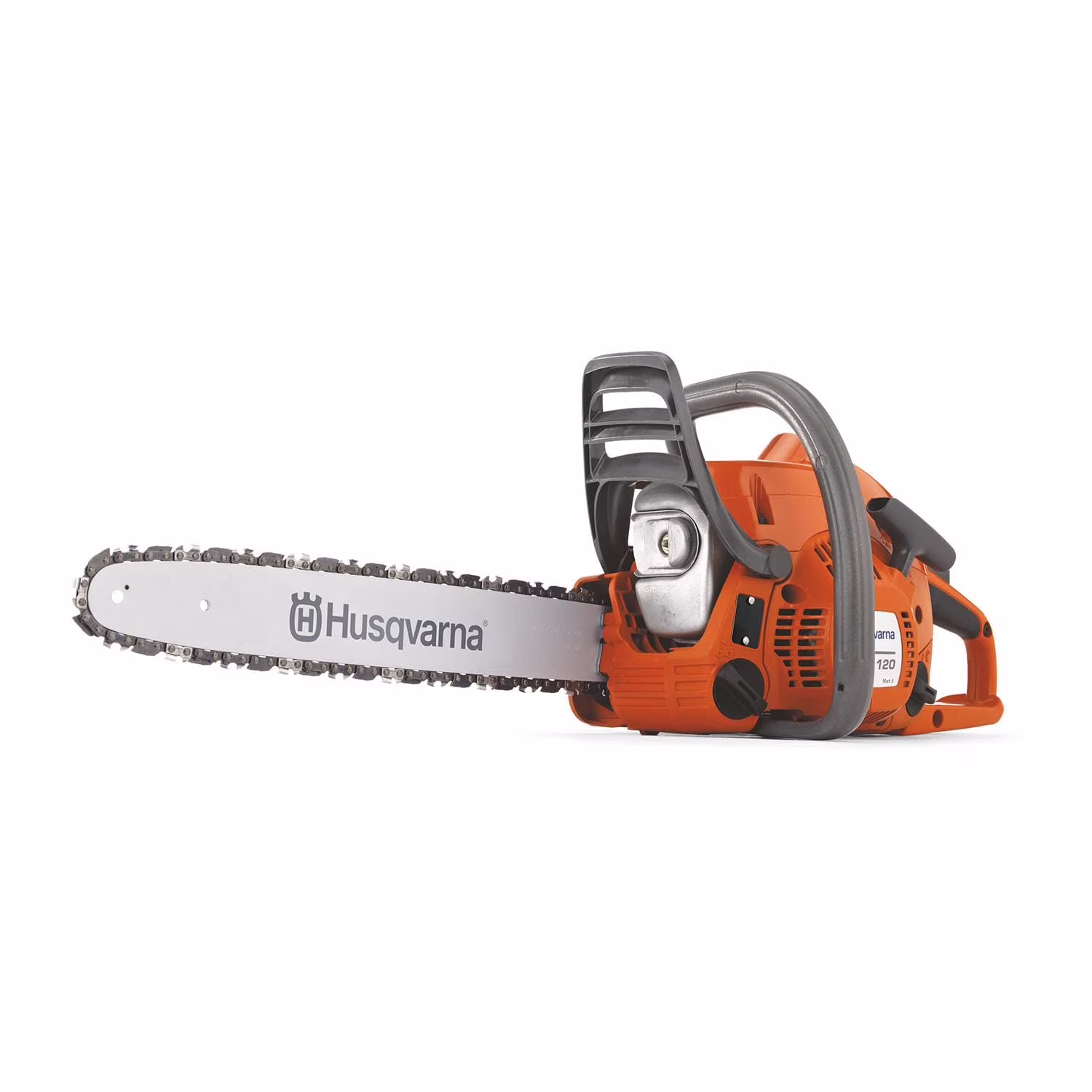 120 Mark III Gas Chainsaw, 38 cc, 2 Cycle X Torq Engine, 14 Inch Chainsaw with Automatic Oiler, For Wood Cutting and Tree Pruning