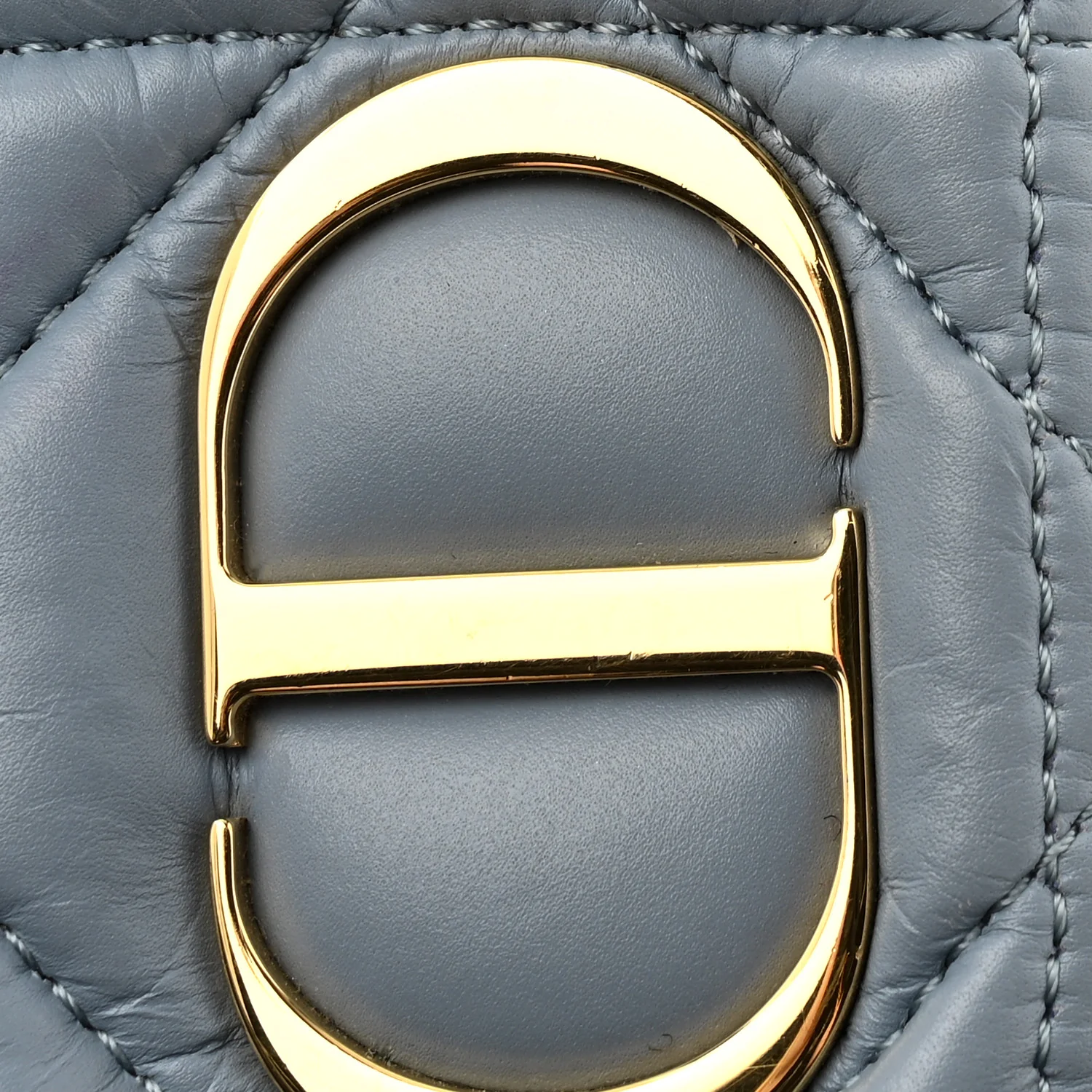 Lambskin Macrocannage Mini Dior Caro Bag Cloud Blue