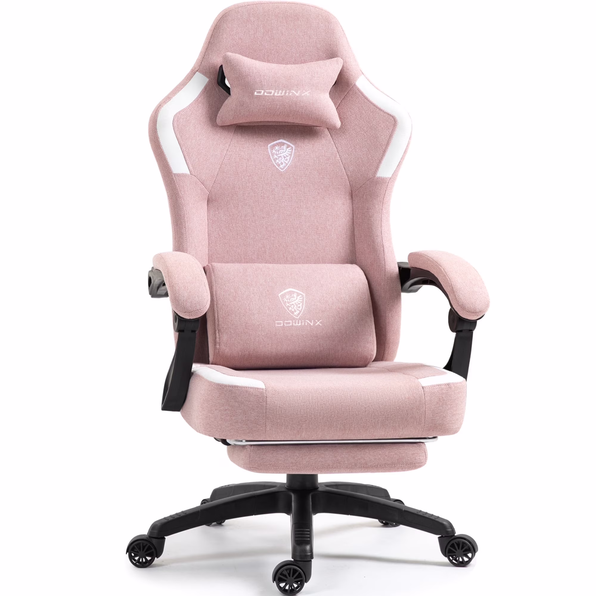 Fabric Gaming Chair with Pocket Spring Cushion, Breathable Computer Chair with Massage Lumbar Support and Footrest, High Back Office Chair for Adults, 300lbs, Grey(Grey) - Image 3