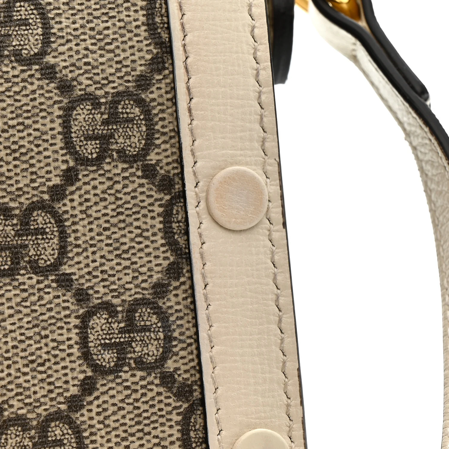 GG Supreme Monogram Azalea Calfskin Mini Horsebit 1955 Crossbody Bag Beige Ebony Mystic White