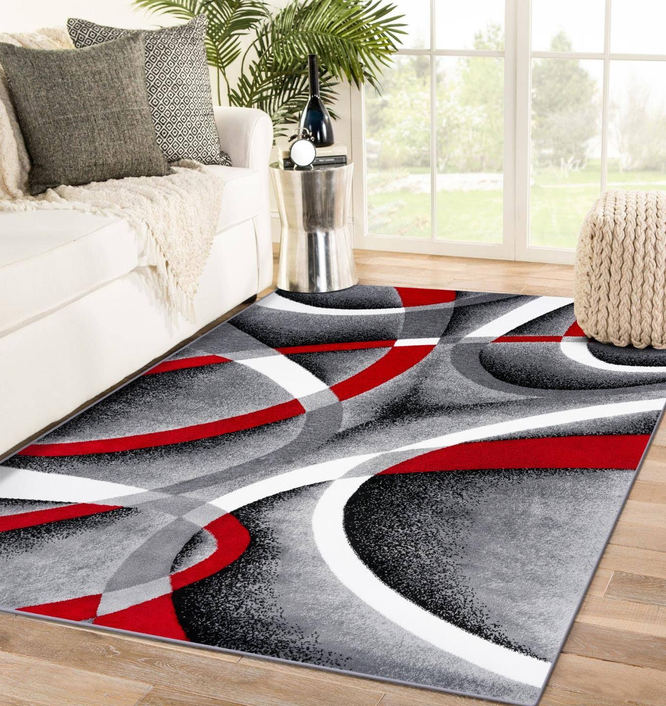 Persian Rugs 2305 Gray Modern Abstract Area Rug 4x5