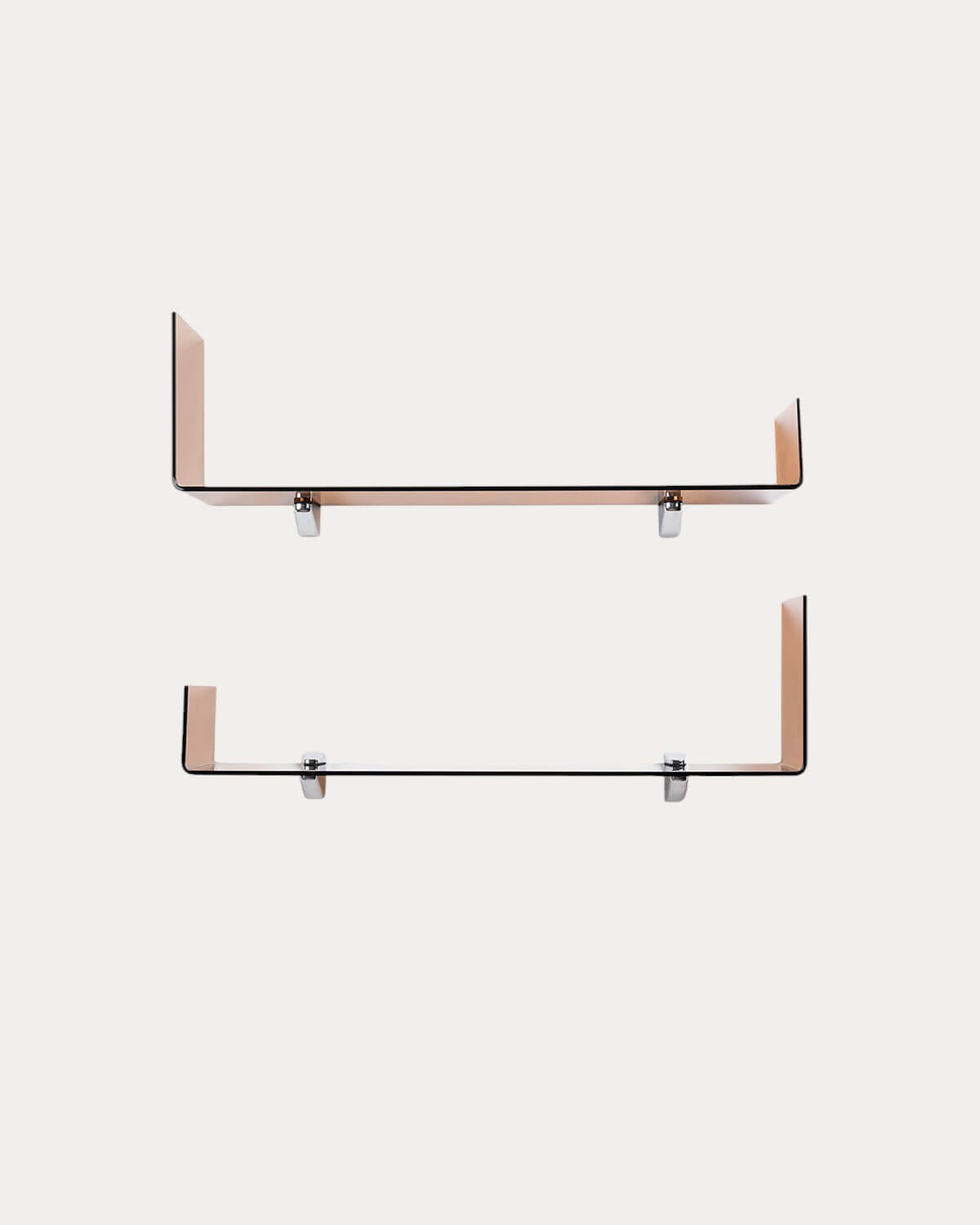 Iris - Set de 2 Estantes de Pared de Cristal Curvado en L Iris