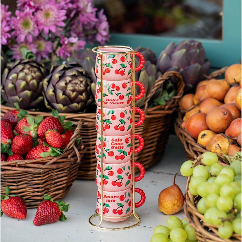 Mercato Della Frutta espressokopp 6,5 cl 6 stk rosa
